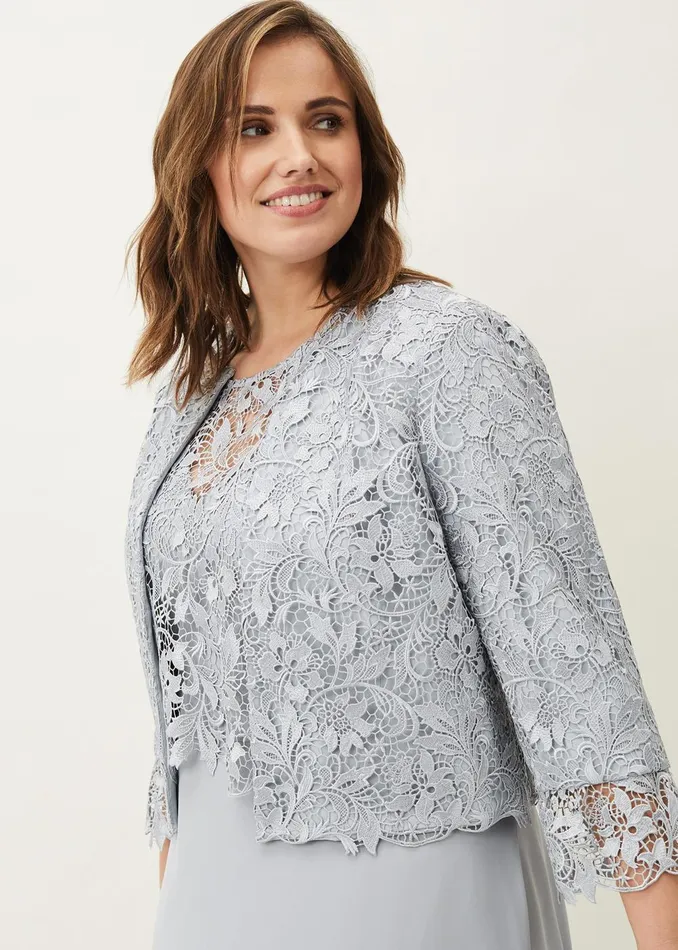 Women Phase Eight Jackets Luisa Lace Occasion Jacket Mineral