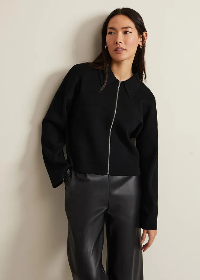 Women Phase Eight Jackets Maisie Zip Jacket Black
