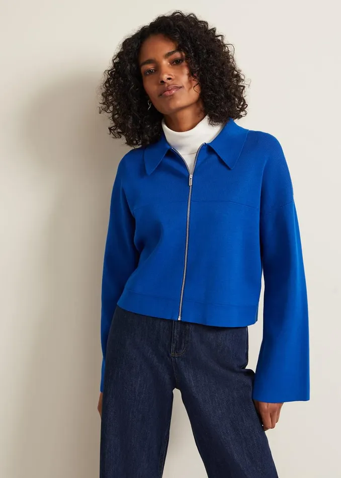 Women Phase Eight Jackets Maisie Zip Jacket Cobalt