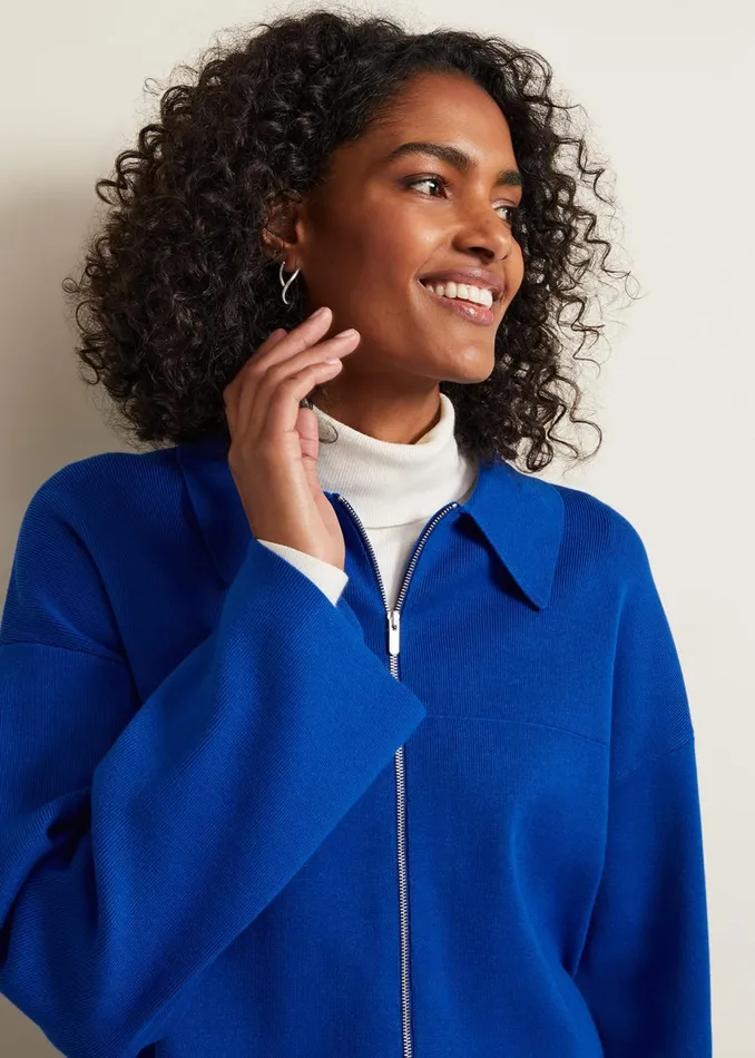 Women Phase Eight Jackets Maisie Zip Jacket Cobalt