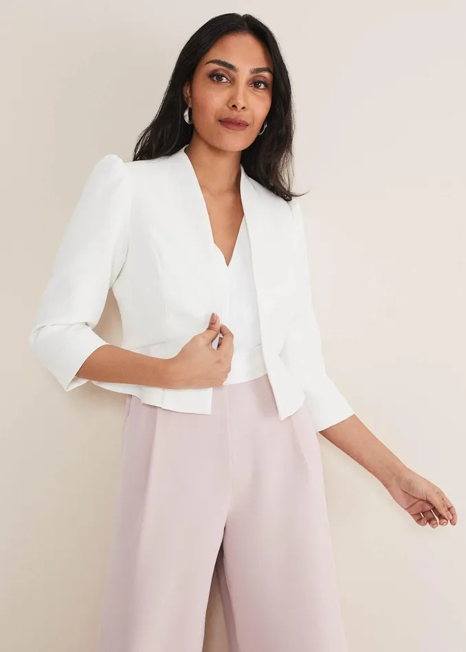 Women Phase Eight Jackets Petite Isabella Bow Jacket Ivory
