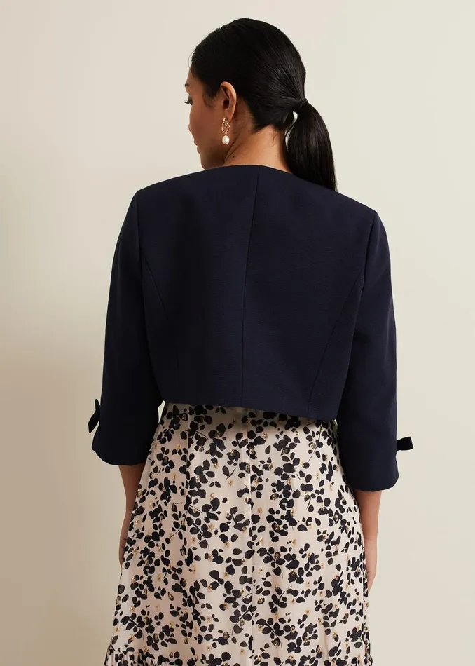 Women Phase Eight Jackets Petite Zoelle Bow Jacket Navy