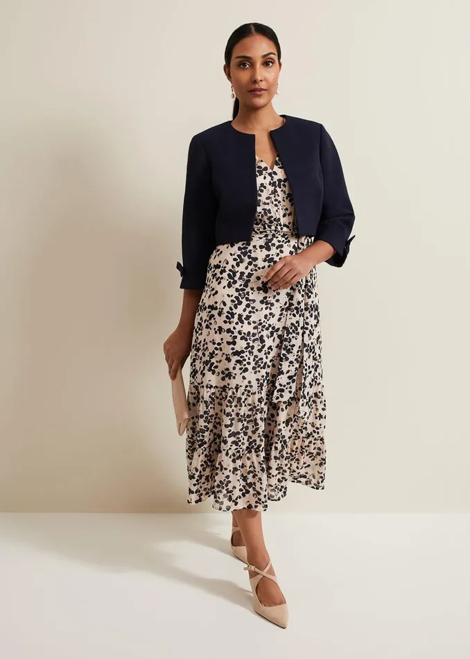 Women Phase Eight Jackets Petite Zoelle Bow Jacket Navy