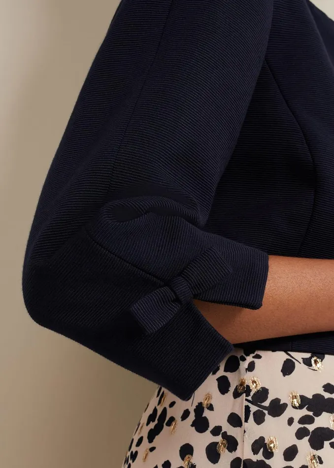 Women Phase Eight Jackets Petite Zoelle Bow Jacket Navy