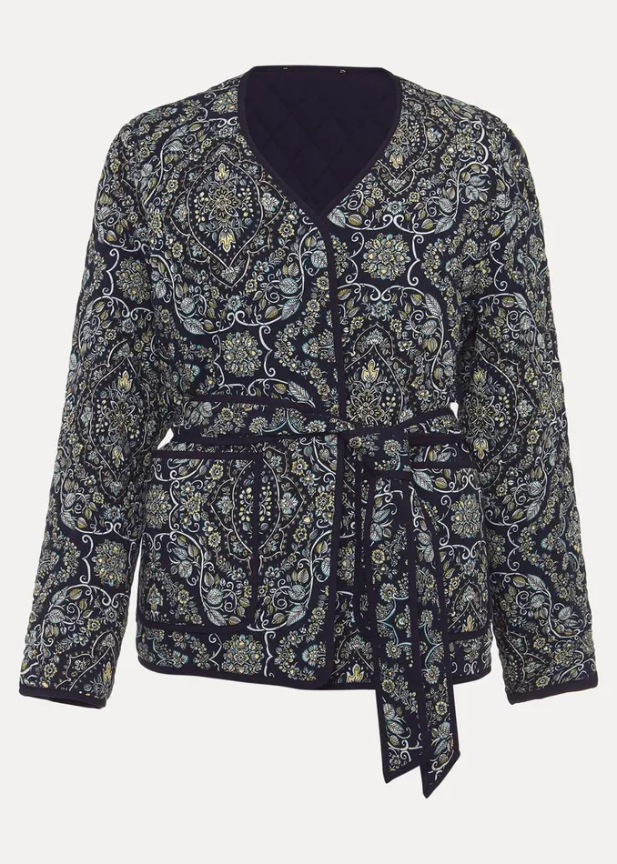 Women Phase Eight Jackets Polly Paisley Reversible Quilted Jacket Navymulti