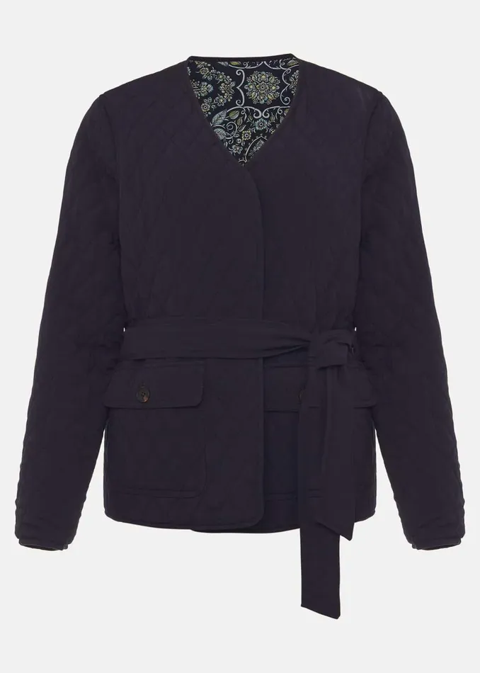 Women Phase Eight Jackets Polly Paisley Reversible Quilted Jacket Navymulti