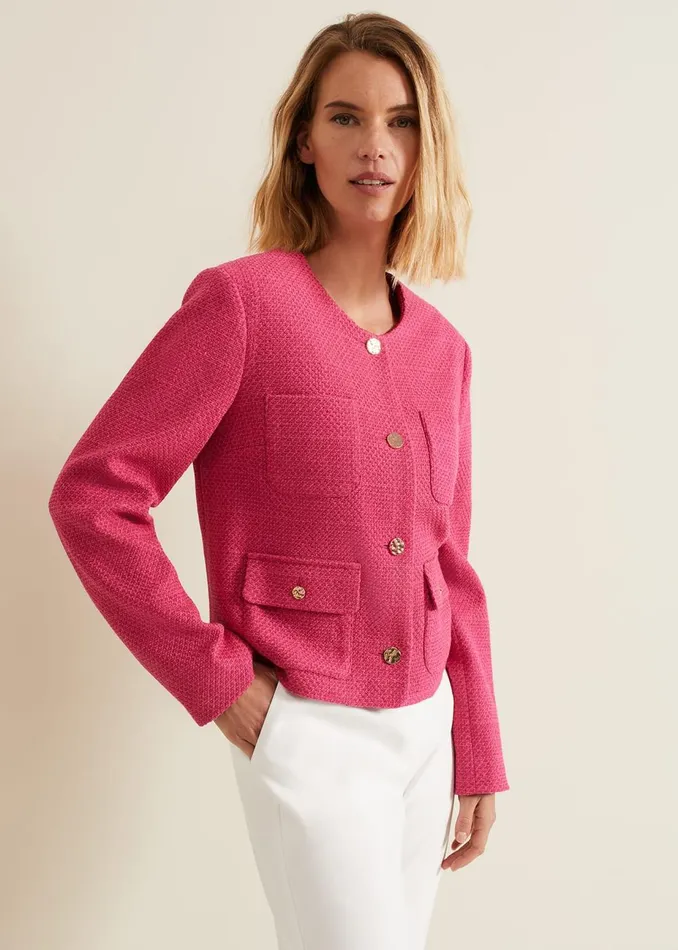 Women Phase Eight Jackets Ripley Pink Boucle Jacket Pink