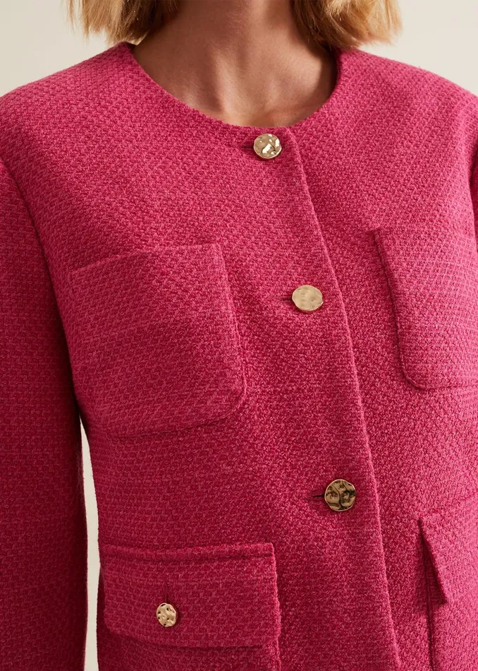 Women Phase Eight Jackets Ripley Pink Boucle Jacket Pink