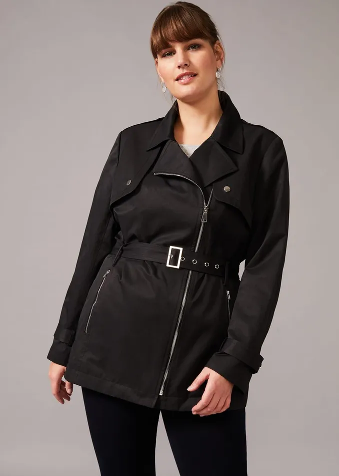 Women Phase Eight Jackets Rose Soft Biker Coat Black