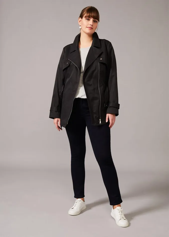 Women Phase Eight Jackets Rose Soft Biker Coat Black