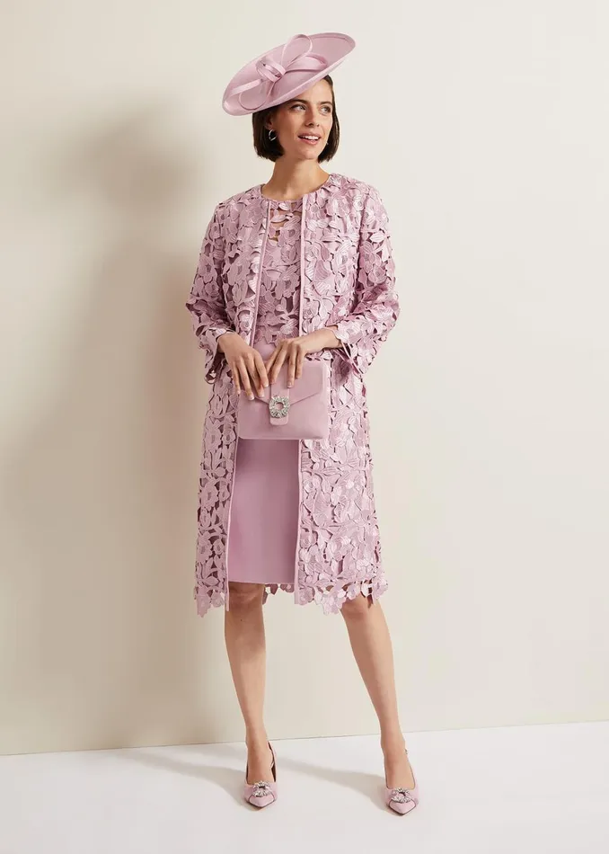 Women Phase Eight Jackets Tallula Lace Coat Pink