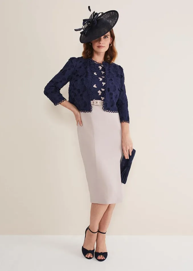 Women Phase Eight Jackets Zita Lace Jacket Navy