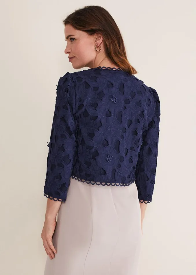 Women Phase Eight Jackets Zita Lace Jacket Navy