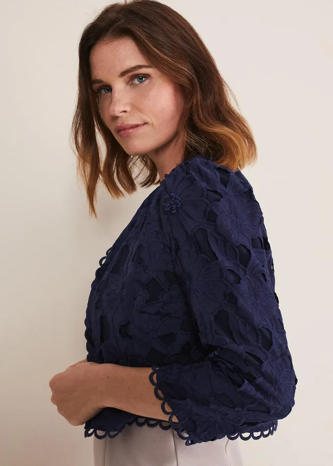 Women Phase Eight Jackets Zita Lace Jacket Navy