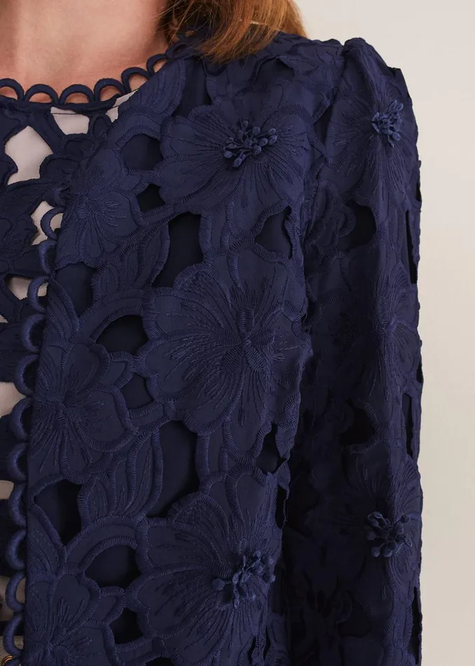 Women Phase Eight Jackets Zita Lace Jacket Navy