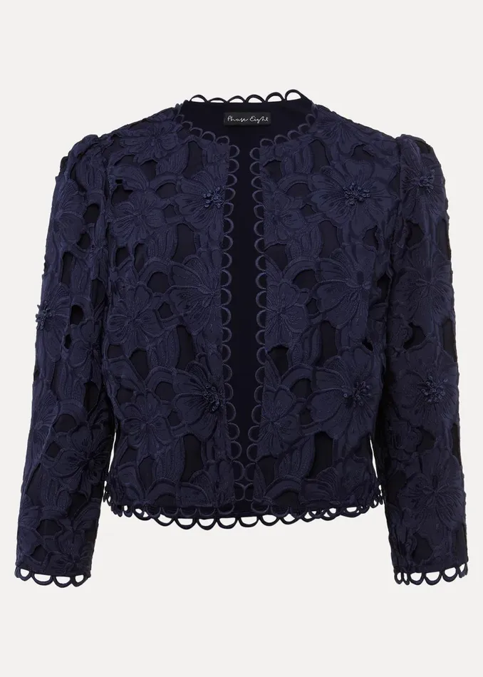 Women Phase Eight Jackets Zita Lace Jacket Navy