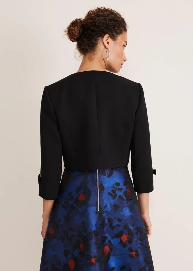 Women Phase Eight Jackets Zoelle Bow Detail Jacket Black