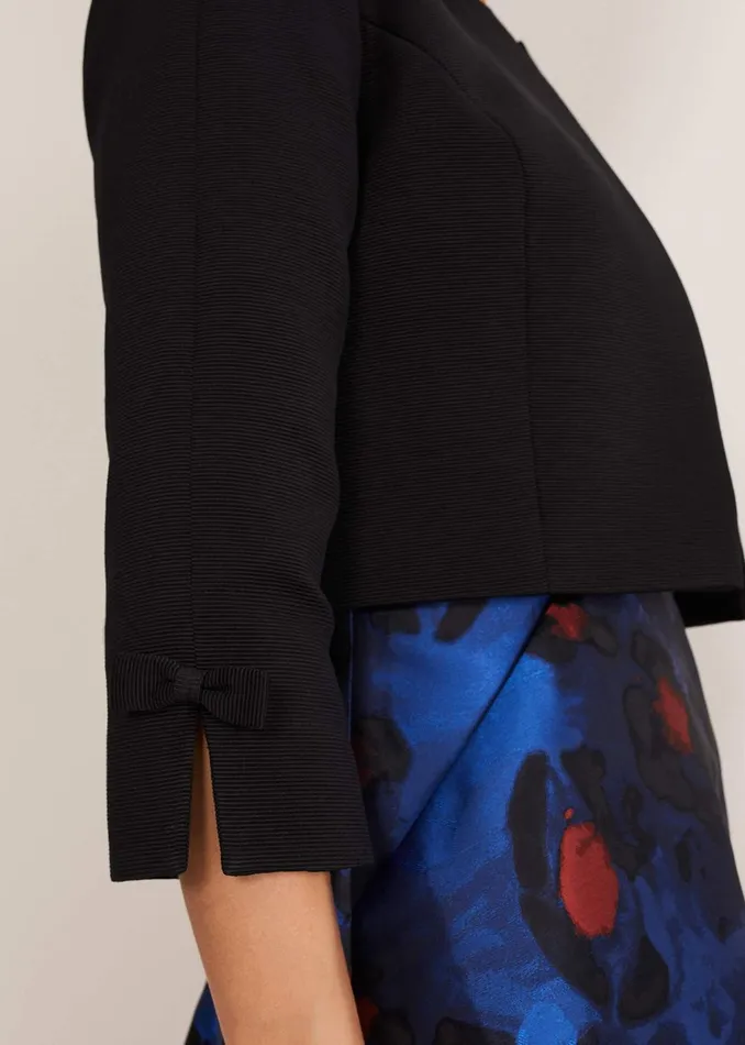 Women Phase Eight Jackets Zoelle Bow Detail Jacket Black