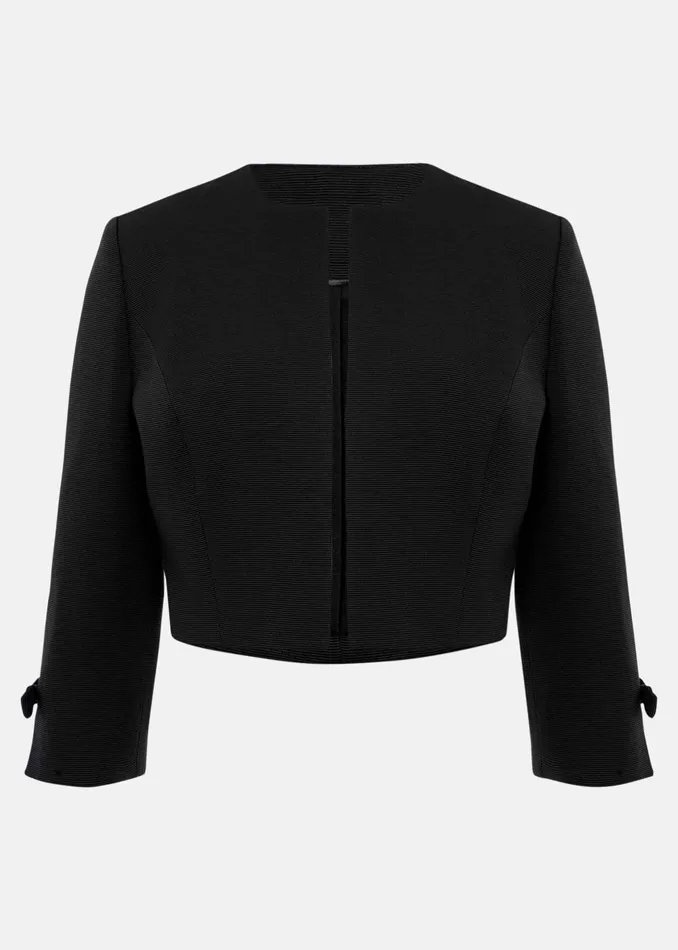 Women Phase Eight Jackets Zoelle Bow Detail Jacket Black