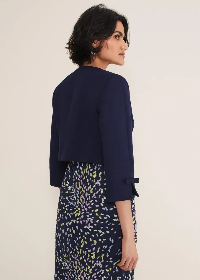 Women Phase Eight Jackets Zoelle Bow Detail Jacket French Navy
