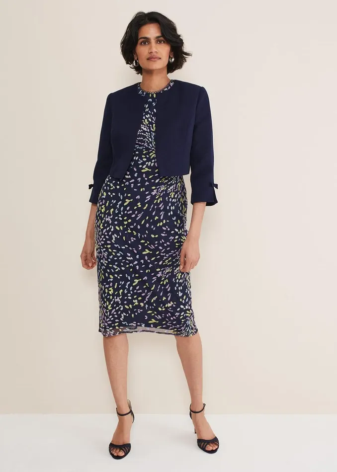 Women Phase Eight Jackets Zoelle Bow Detail Jacket French Navy
