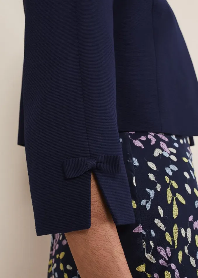 Women Phase Eight Jackets Zoelle Bow Detail Jacket French Navy