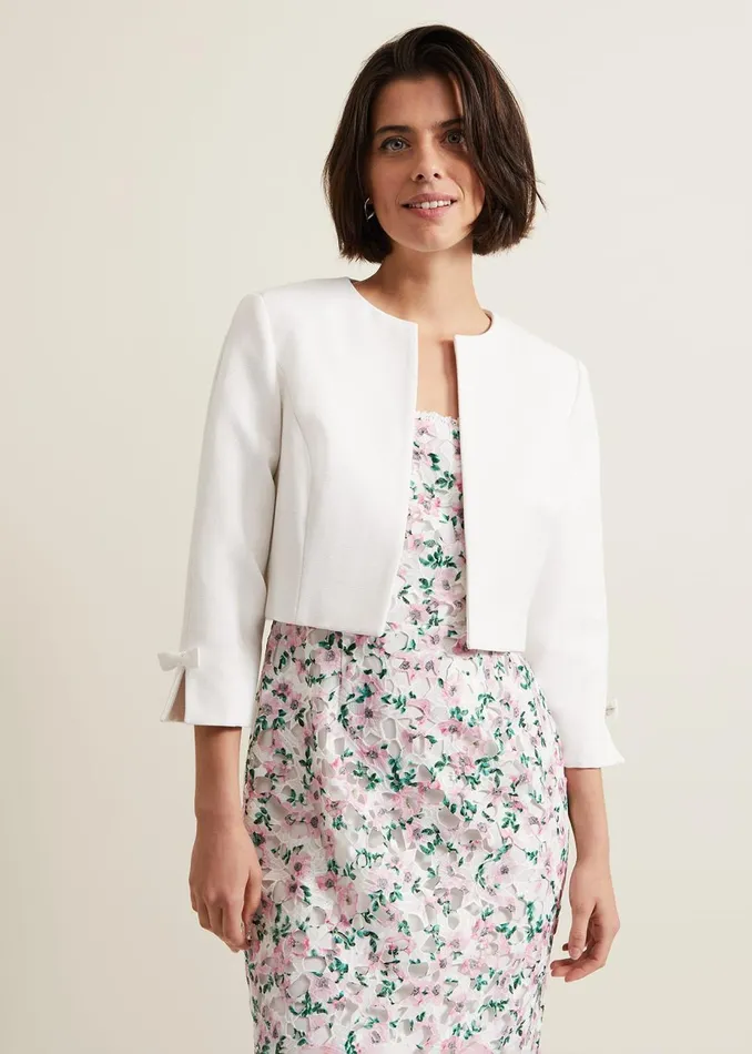 Women Phase Eight Jackets Zoelle Bow Jacket Ivory