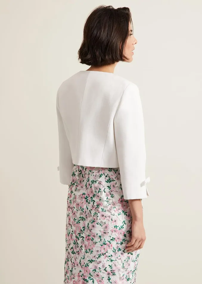 Women Phase Eight Jackets Zoelle Bow Jacket Ivory