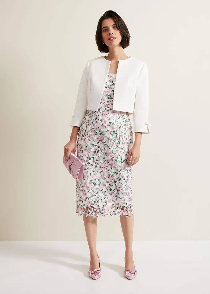 Women Phase Eight Jackets Zoelle Bow Jacket Ivory