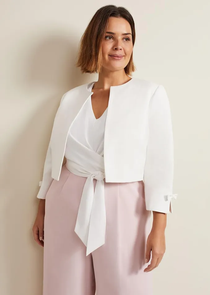 Women Phase Eight Jackets Zoelle Bow Jacket Ivory