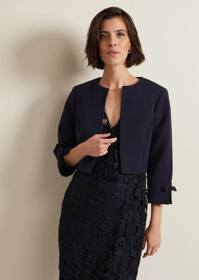 Women Phase Eight Jackets Zoelle Bow Jacket Navy
