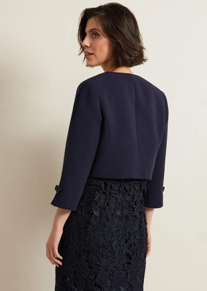 Women Phase Eight Jackets Zoelle Bow Jacket Navy