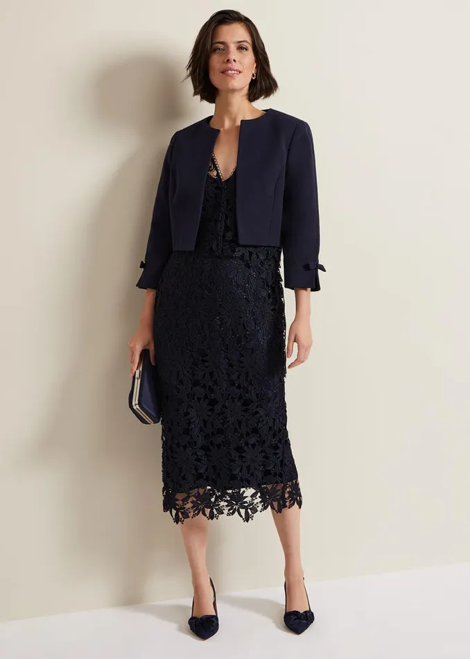 Women Phase Eight Jackets Zoelle Bow Jacket Navy
