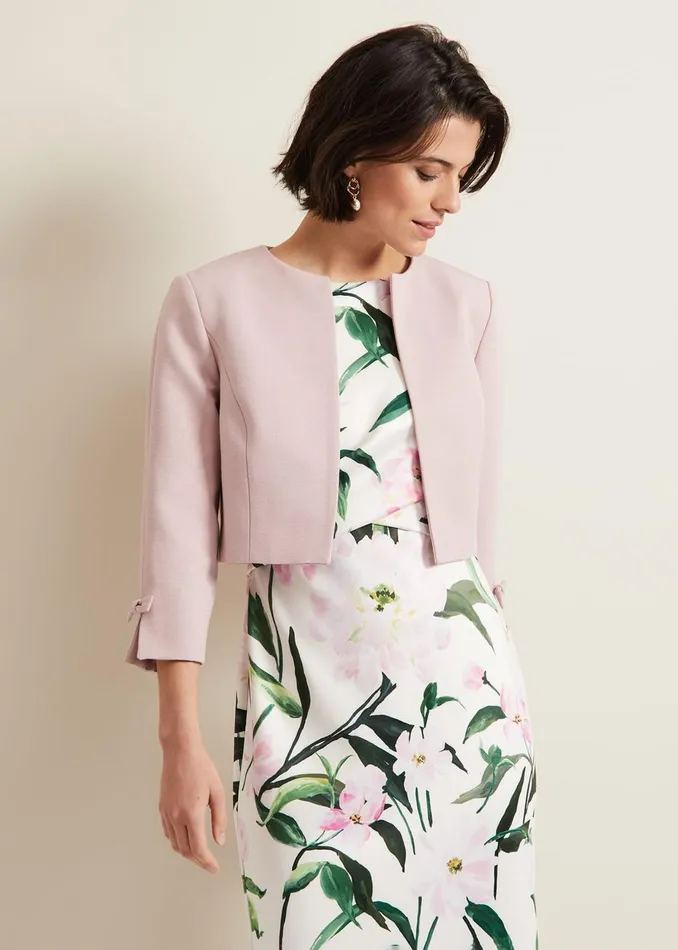 Women Phase Eight Jackets Zoelle Bow Jacket Pale Pink