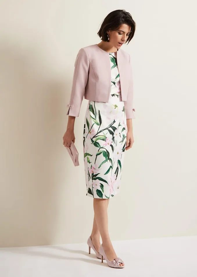Women Phase Eight Jackets Zoelle Bow Jacket Pale Pink