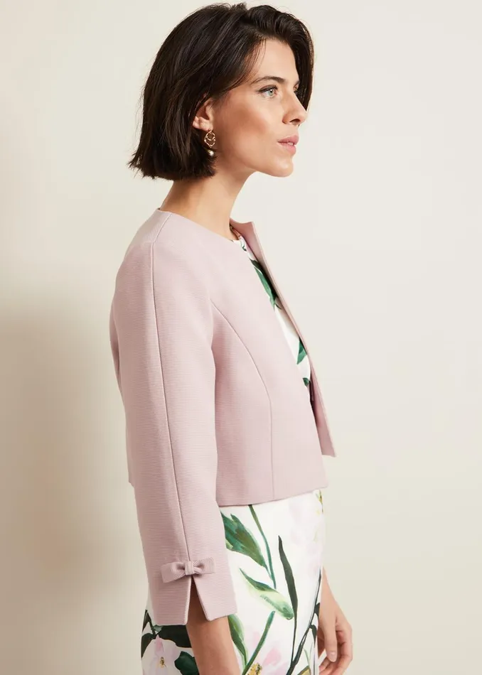 Women Phase Eight Jackets Zoelle Bow Jacket Pale Pink