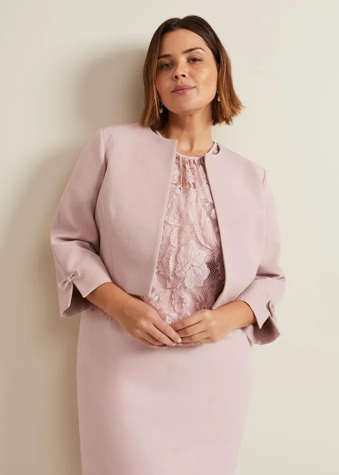 Women Phase Eight Jackets Zoelle Bow Jacket Pale Pink