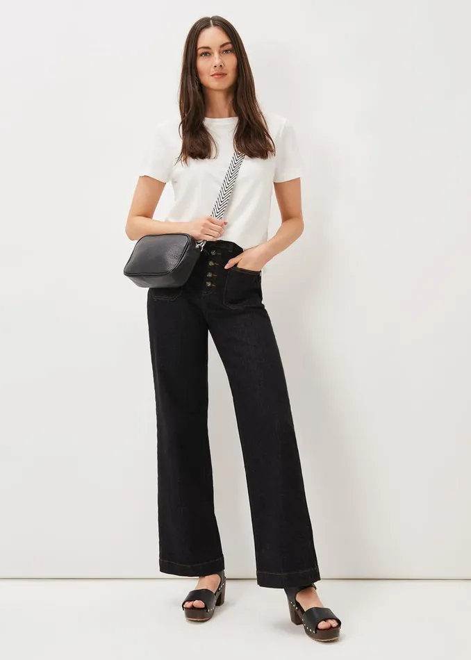 Women Phase Eight Jeans Magsie Wide Leg Jean Black