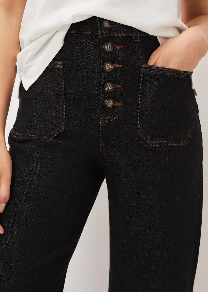Women Phase Eight Jeans Magsie Wide Leg Jean Black