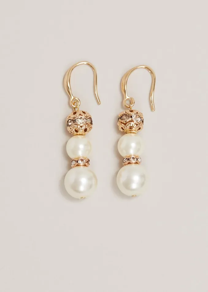 Women Phase Eight Jewellery Bead And Pearl Earring Ivory