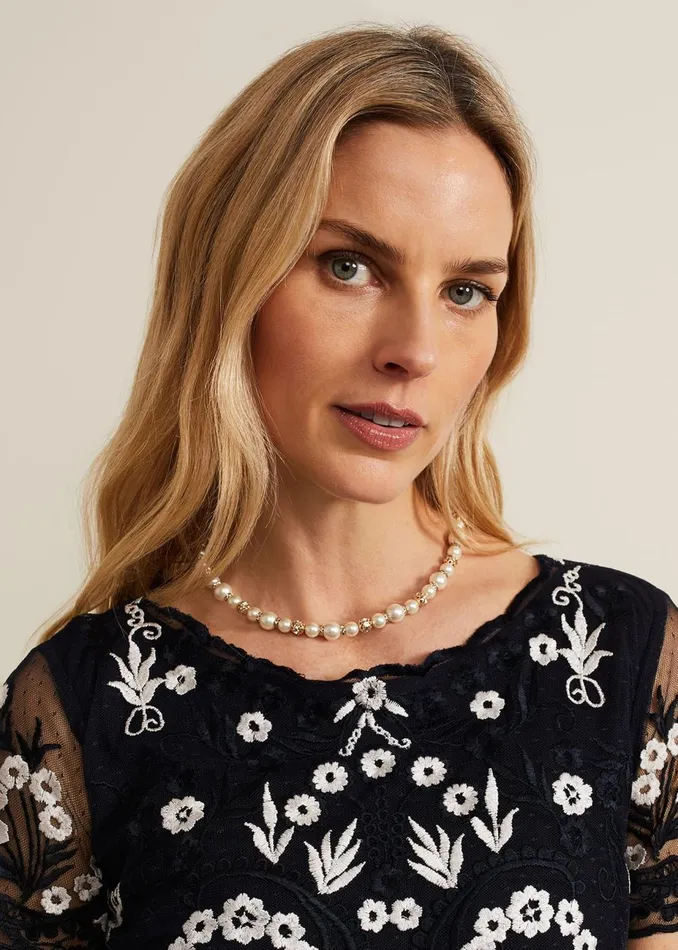 Women Phase Eight Jewellery Bead And Pearl Necklace Ivory