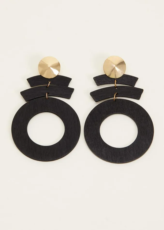 Women Phase Eight Jewellery Black Abstract Drop Earrings Black