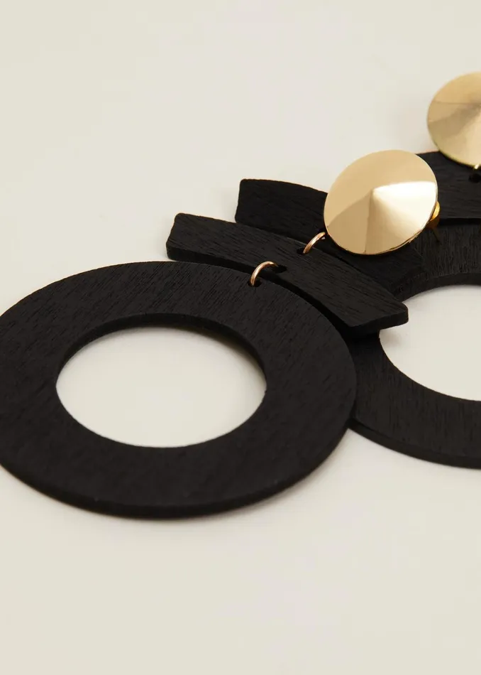 Women Phase Eight Jewellery Black Abstract Drop Earrings Black