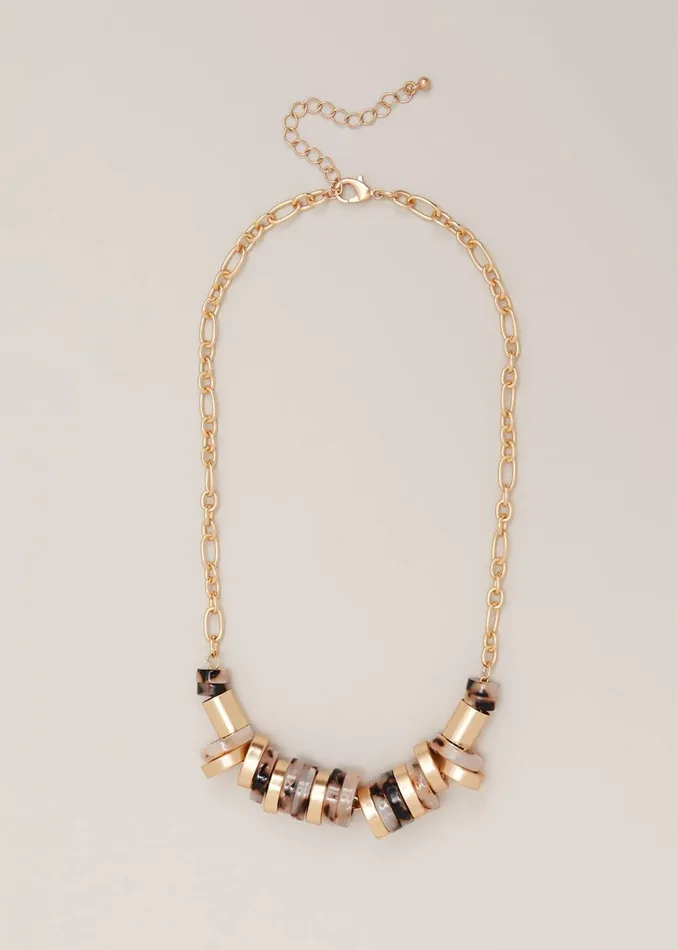 Women Phase Eight Jewellery Circle Resin Necklace Gold