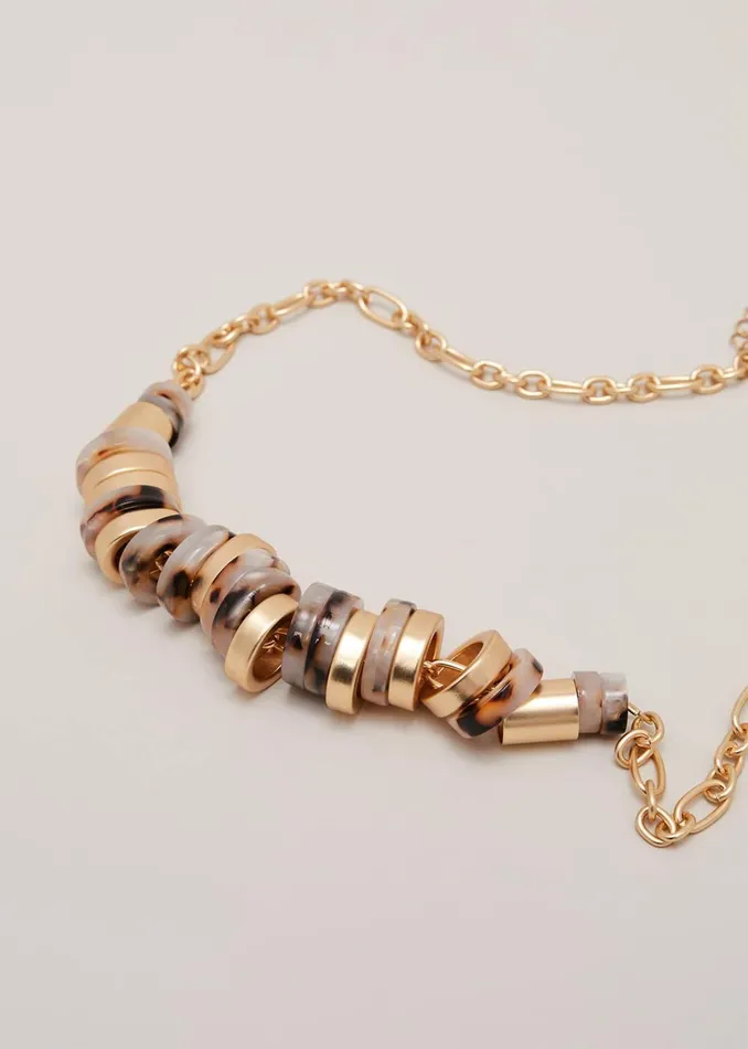 Women Phase Eight Jewellery Circle Resin Necklace Gold