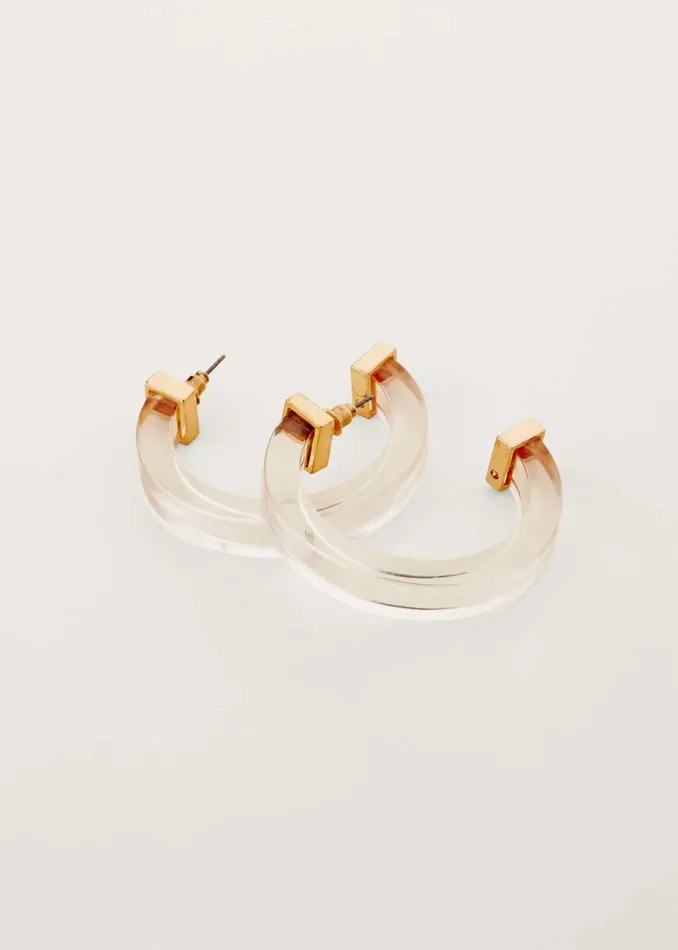 Women Phase Eight Jewellery Clear Hoop Earring Clear