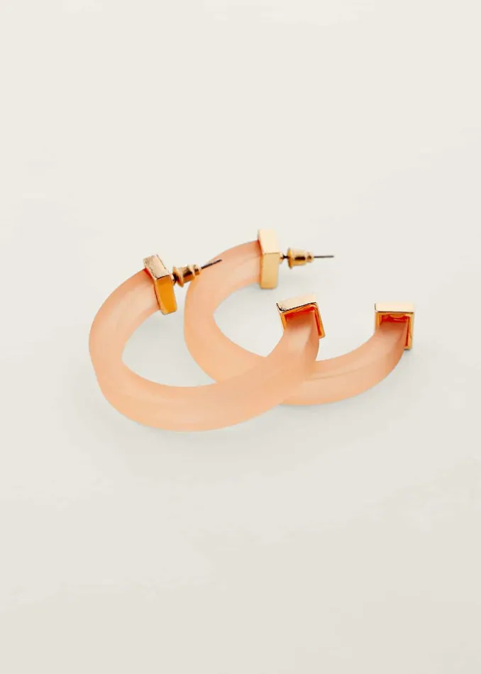 Women Phase Eight Jewellery Clear Hoop Earring Pink