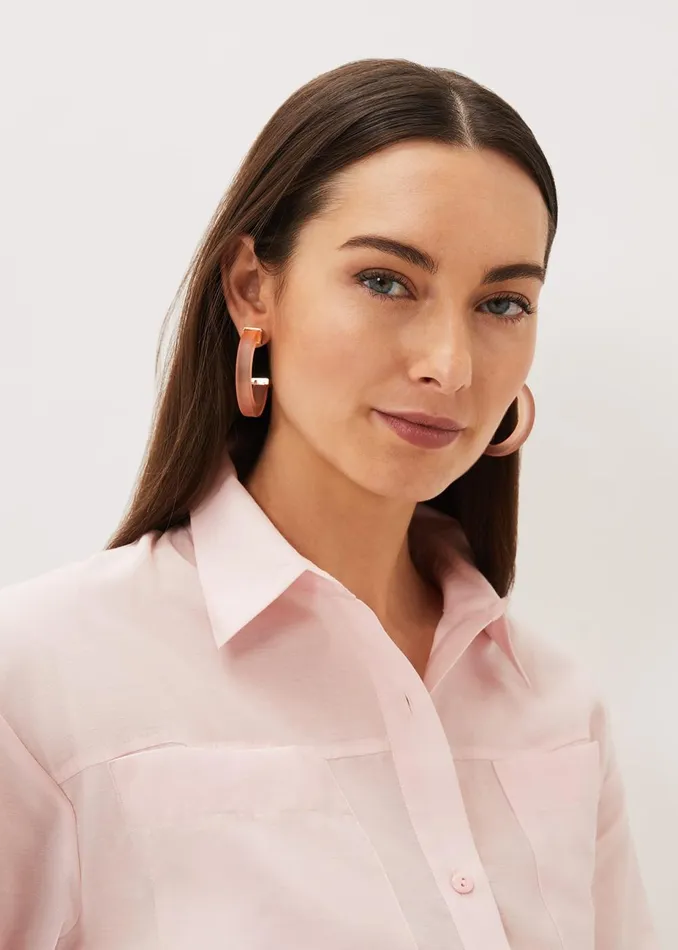 Women Phase Eight Jewellery Clear Hoop Earring Pink