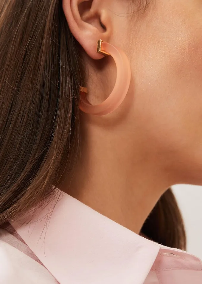 Women Phase Eight Jewellery Clear Hoop Earring Pink