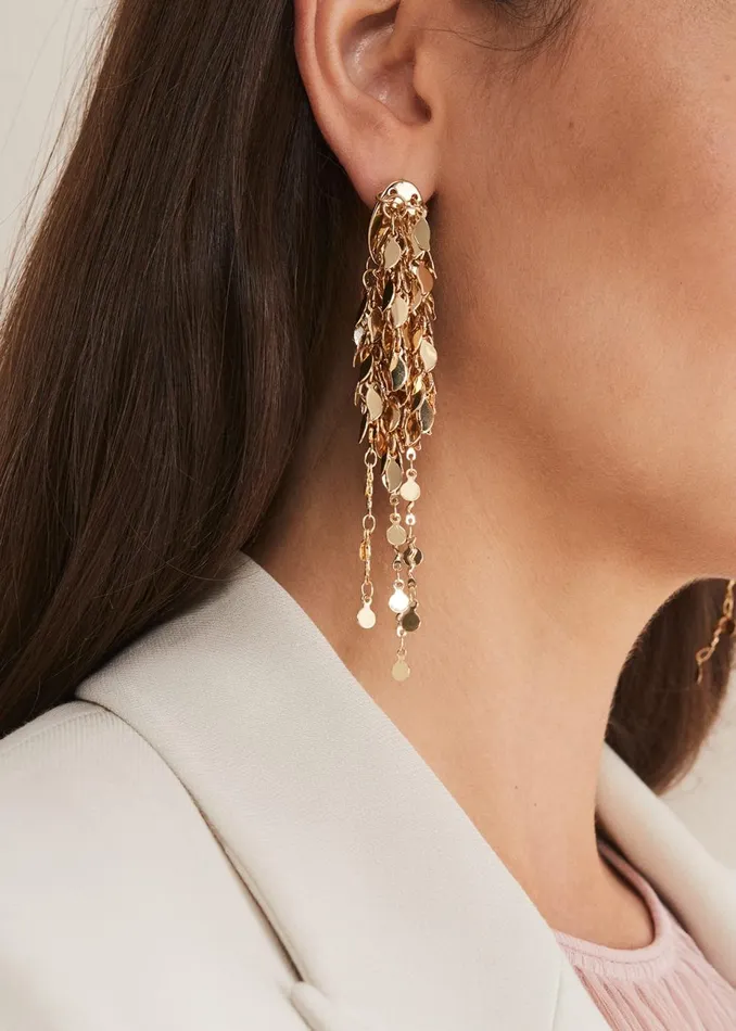 Women Phase Eight Jewellery Cluster Leaf Drop Earring Gold